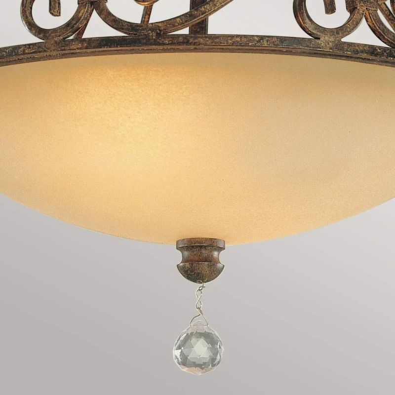Feiss LED Plafondlamp Chateau | 2X E27 Max 60W | Dimbaar | Mocha Bronze