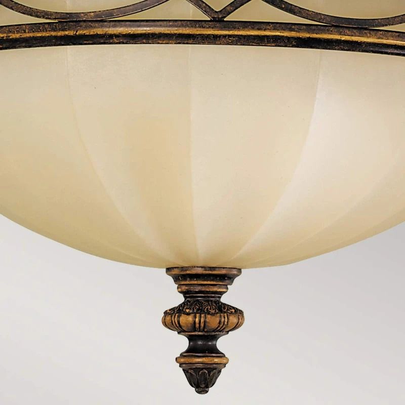 Feiss LED Plafondlamp Drawing Room | 3X E27 Max 60W | Dimbaar | Walnut