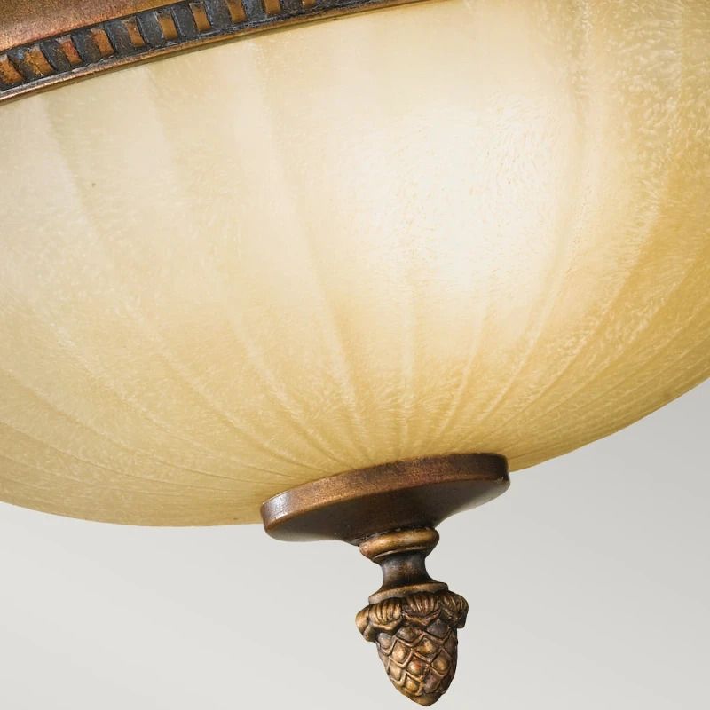 Feiss LED Plafondlamp Kelham Hall | 2X E27 Max 60W | Dimbaar | Firenze Gold/British Bronze