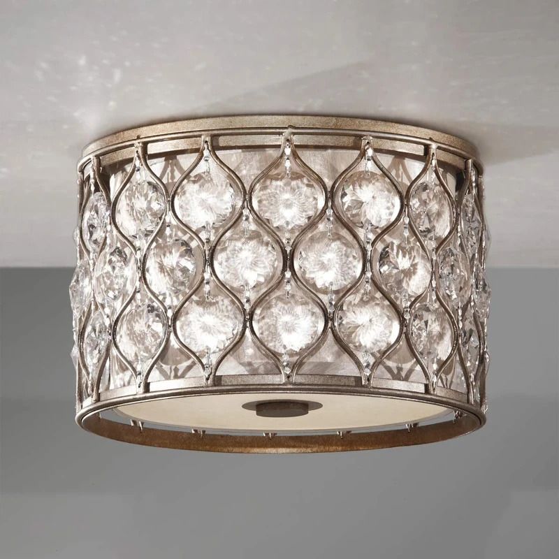 Feiss LED Plafondlamp Lucia | 2X E27 Max 60W | Dimbaar | Burnished Silver