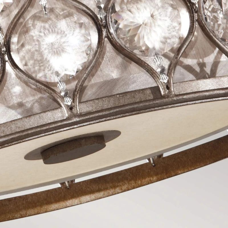 Feiss LED Plafondlamp Lucia | 2X E27 Max 60W | Dimbaar | Burnished Silver