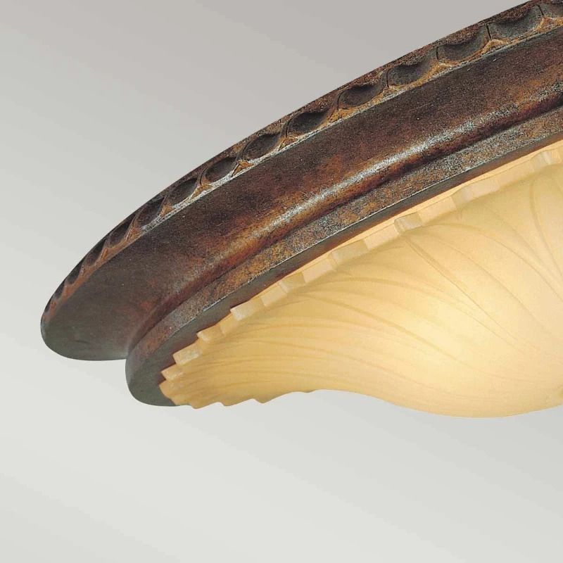 Feiss LED Plafondlamp Stirling Castle | 2X E27 Max 60W | Dimbaar | British Bronze