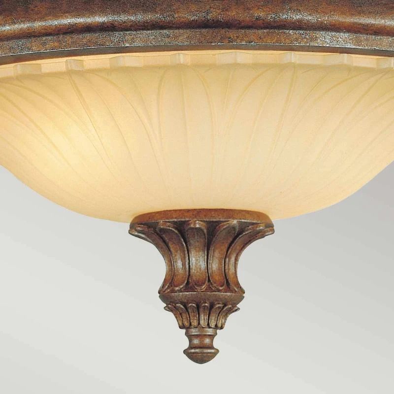 Feiss LED Plafondlamp Stirling Castle | 2X E27 Max 60W | Dimbaar | British Bronze
