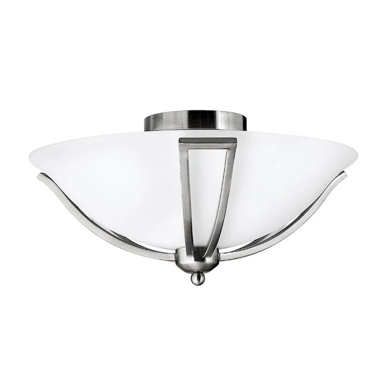Hinkley LED Plafondlamp Bolla | 2X E27 Max 60W | Dimbaar | Brushed Nickel