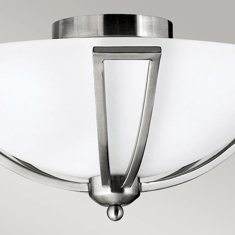 Hinkley LED Plafondlamp Bolla | 2X E27 Max 60W | Dimbaar | Brushed Nickel