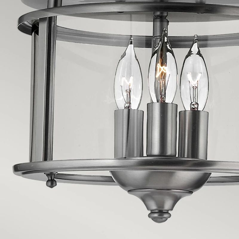 Hinkley LED Plafondlamp Gentry | 3X E14 Max 40W | Dimbaar | Pewter