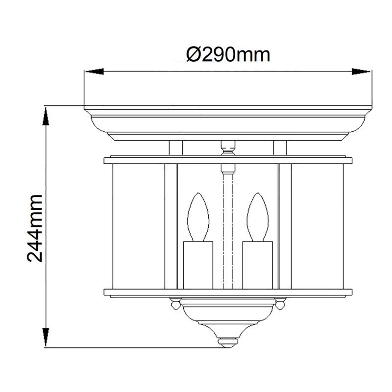 Hinkley LED Plafondlamp Gentry | 3X E14 Max 40W | Dimbaar | Pewter