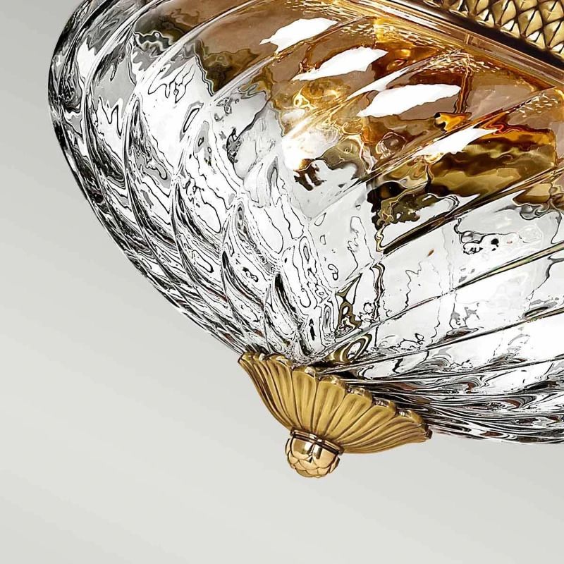 Hinkley LED Plafondlamp Plantation | 3X E27 Max 60W | Dimbaar | Burnished Brass