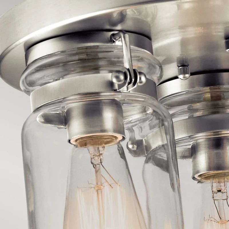 Kichler LED Plafondlamp Brinley | 3X E27 Max 60W | Dimbaar | Brushed Nickel
