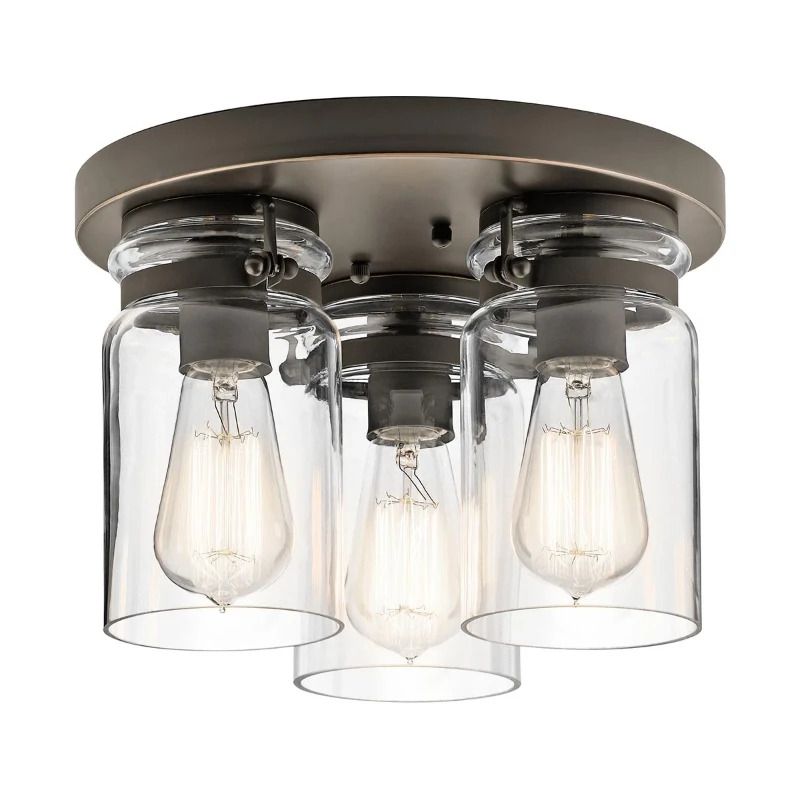Kichler LED Plafondlamp Brinley | 3X E27 Max 60W | Dimbaar | Olde Bronze