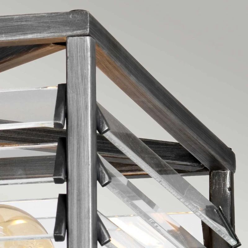 Elstead Lighting LED Plafondlamp Louvre | 4X E27 Max 60W | Dimbaar | Painted Gunmetal