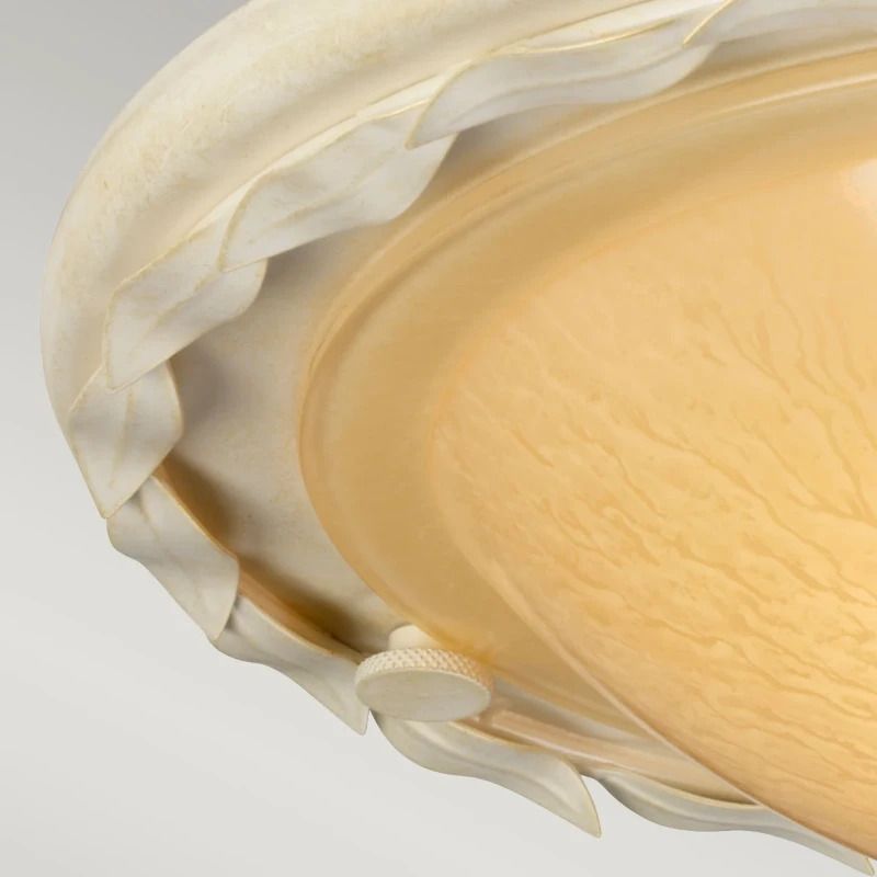 Elstead Lighting LED Plafondlamp Olivia | 1X E27 Max 60W | Dimbaar | Ivory/Gold Patina