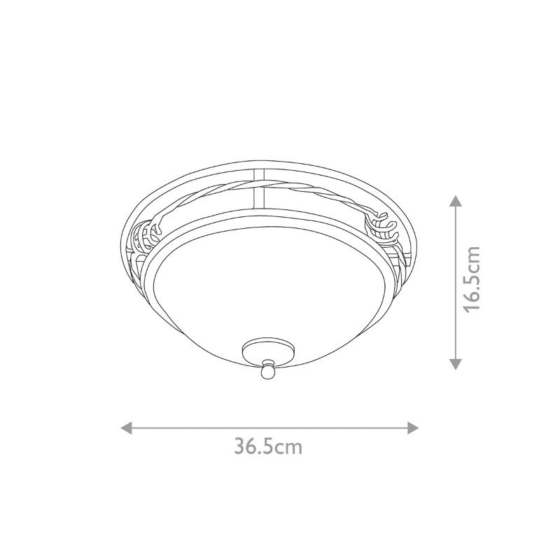 Elstead Lighting LED Plafondlamp Pembroke | 2X E27 Max 60W | Dimbaar | Black