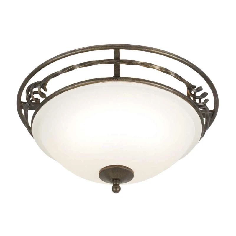 Elstead Lighting LED Plafondlamp Pembroke | 2X E27 Max 60W | Dimbaar | Black/Gold
