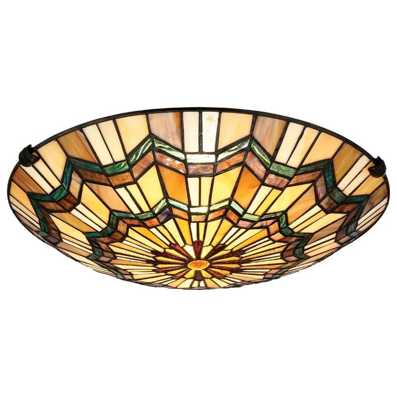 Quoizel Tifanny LED Plafondlamp Alcott | 2X E27 Max 60W | Dimbaar | Valiant Bronze