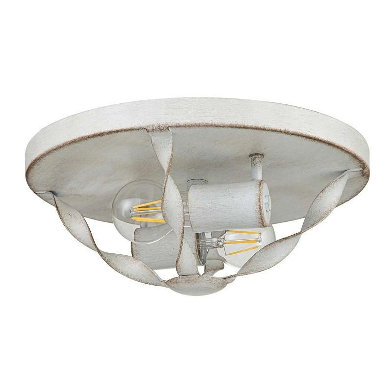 Quoizel LED Plafondlamp Bradbury | 2X E27 Max 60W | Dimbaar | Antique White