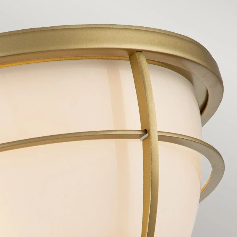 Quoizel LED Plafond Badkamerlamp Chance | 2X E27 Max 60W | IP44 | Dimbaar | Painted Natural Brass