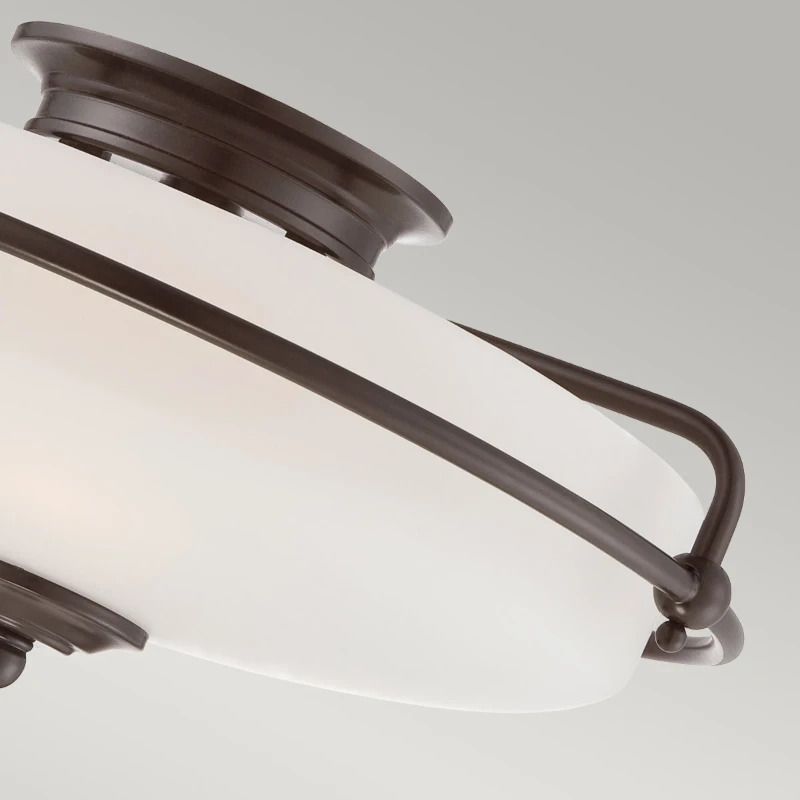 Quoizel LED Plafondlamp Griffin | 3X E27 Max 60W | Dimbaar | Palladian Bronze