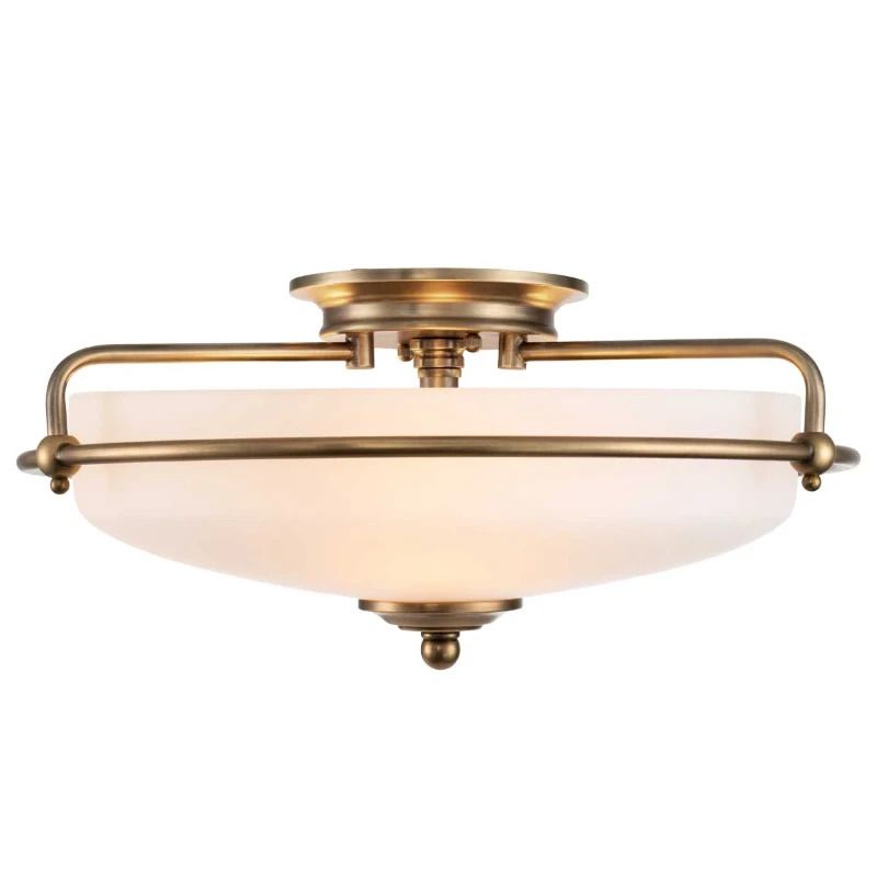 Quoizel LED Plafondlamp Griffin | 3X E27 Max 60W | Dimbaar | Weathered Brass