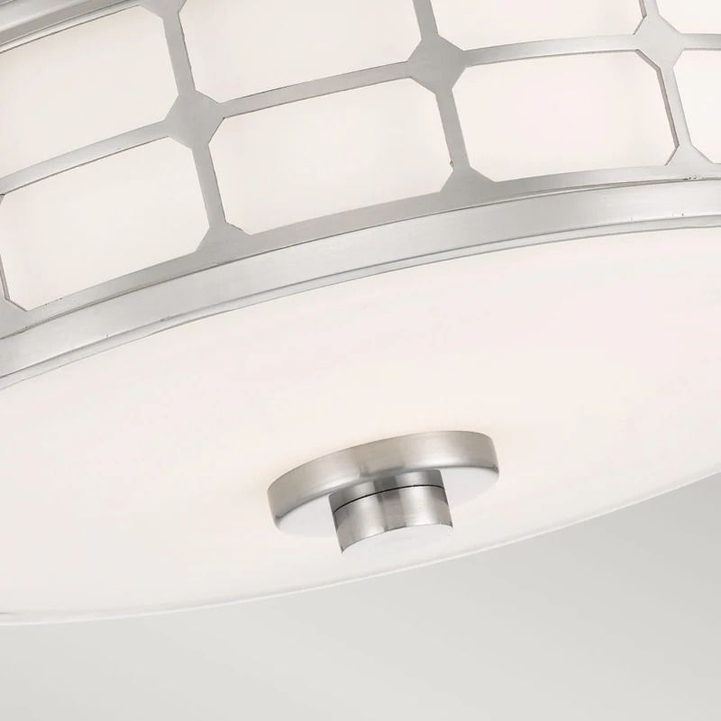 Quoizel LED Plafond Badkamerlamp Guardian | 2X E27 Max 60W | IP44 | Dimbaar | Brushed Nickel
