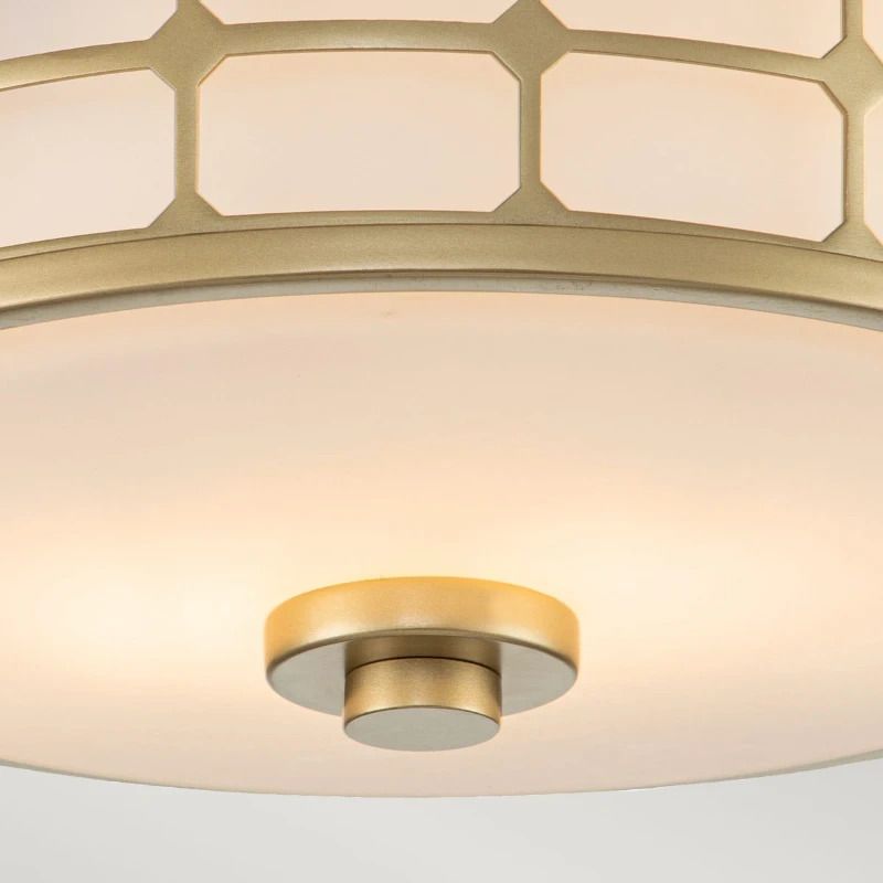 Quoizel LED Plafond Badkamerlamp Guardian | 2X E27 Max 60W | IP44 | Dimbaar | Painted Natural Brass