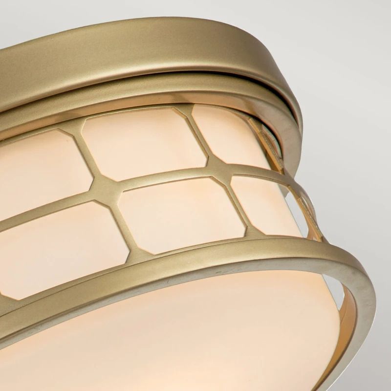 Quoizel LED Plafond Badkamerlamp Guardian | 2X E27 Max 60W | IP44 | Dimbaar | Painted Natural Brass