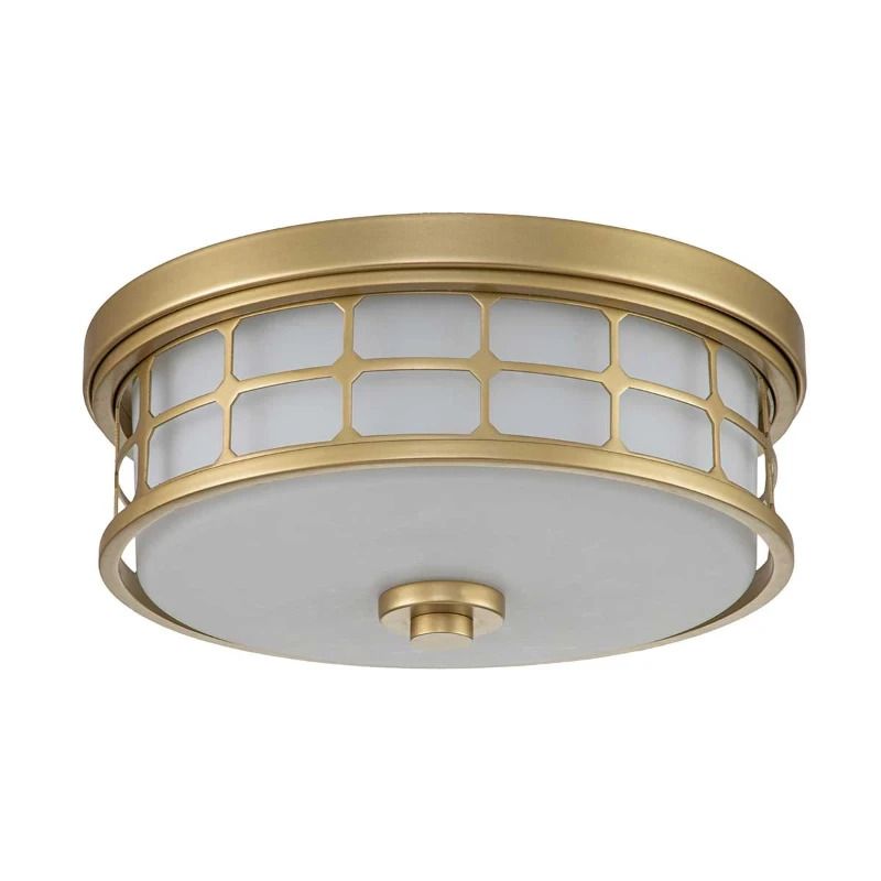 Quoizel LED Plafond Badkamerlamp Guardian | 2X E27 Max 60W | IP44 | Dimbaar | Painted Natural Brass