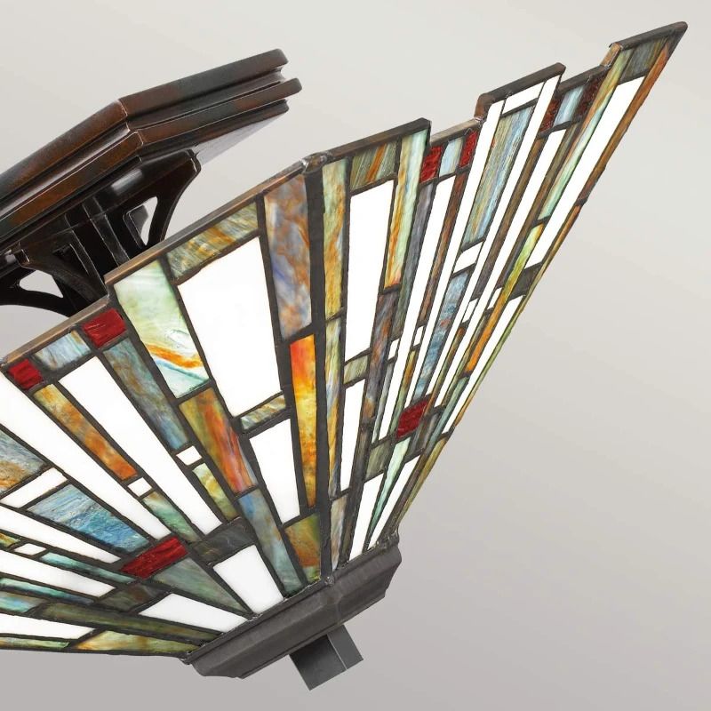 Quoizel Tifanny LED Plafondlamp Maybeck | 2X E27 Max 60W | Dimbaar | Valiant Bronze