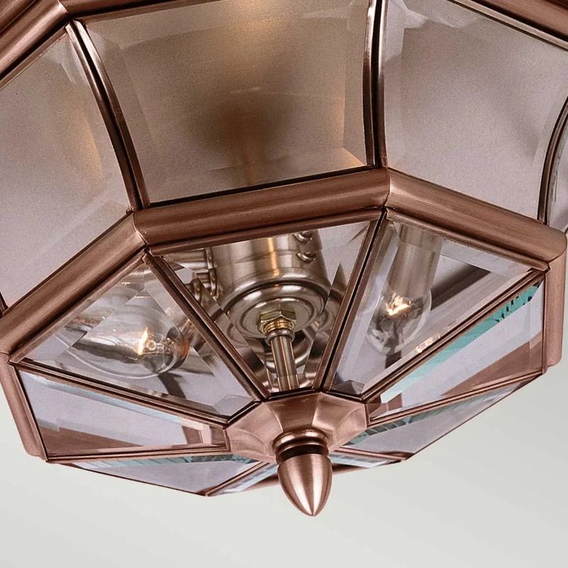 Quoizel LED Buitenlamp Newbury | 3X E14 Max 60W | IP44 | Dimbaar | Lacquered Aged Copper