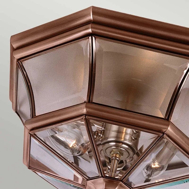 Quoizel LED Buitenlamp Newbury | 3X E14 Max 60W | IP44 | Dimbaar | Lacquered Aged Copper