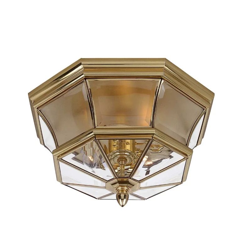Quoizel LED Buitenlamp Newbury | 3X E14 Max 60W | IP44 | Dimbaar | Lacquered Polished Brass