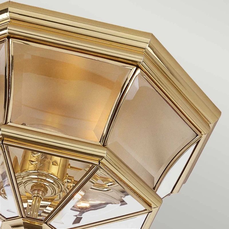 Quoizel LED Buitenlamp Newbury | 3X E14 Max 60W | IP44 | Dimbaar | Lacquered Polished Brass