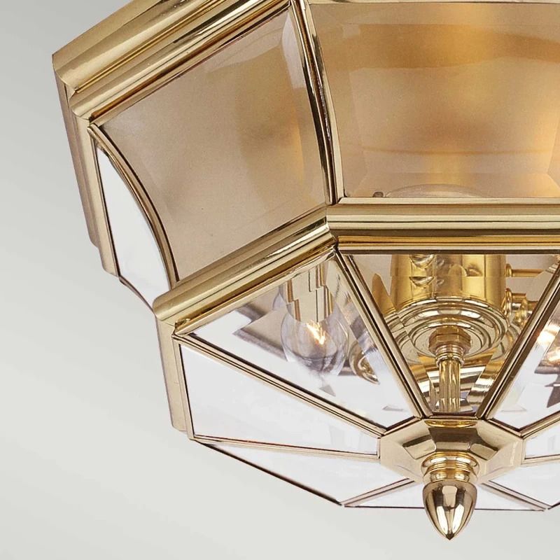 Quoizel LED Buitenlamp Newbury | 3X E14 Max 60W | IP44 | Dimbaar | Lacquered Polished Brass