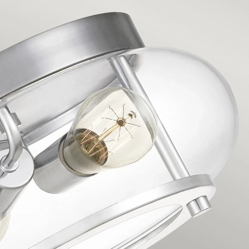 Quoizel LED Badkamerarmatuur Trilogy | 2X E27 Max 40W | IP44 | Dimbaar | Polished Chrome
