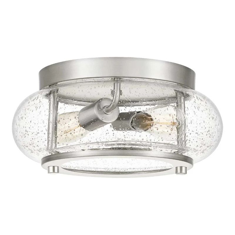 Quoizel LED Plafondlamp Trilogy | 2X E27 Max 60W | Dimbaar | Brushed Nickel