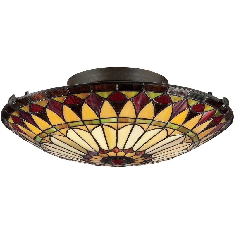 Quoizel Tifanny LED Plafondlamp West End | 2X E27 Max 60W | Dimbaar | Vintage Bronze