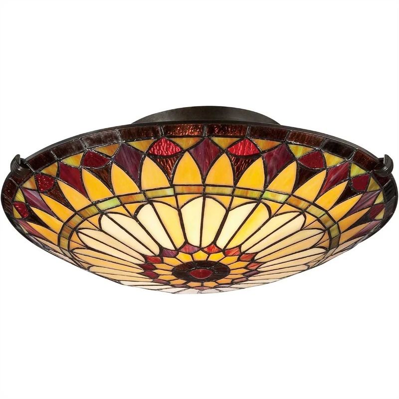 Quoizel Tifanny LED Plafondlamp West End | 2X E27 Max 60W | Dimbaar | Vintage Bronze