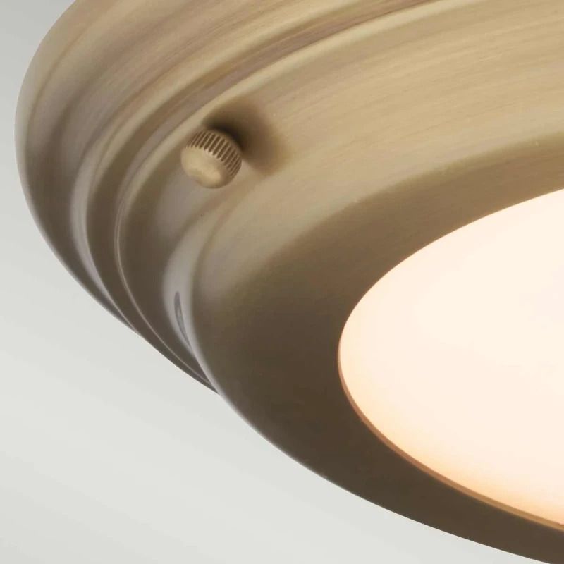 Elstead Lighting LED Plafond Badkamerlamp Welland | 25W 3000K 2250Lm 830 | Aged Brass