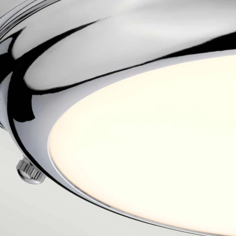 Elstead Lighting LED Plafond Badkamerlamp Welland | 12W 3000K 1080Lm 830 | Polished Chrome