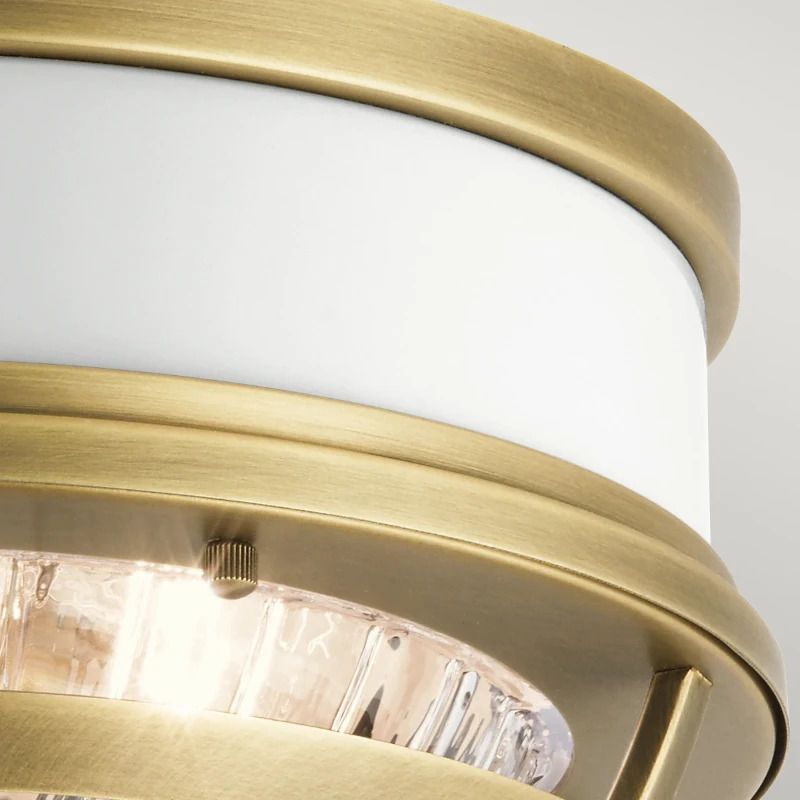 Kichler LED Plafondlamp Tollis | 2X E27 Max 40W | Dimbaar | Natural Brass & White