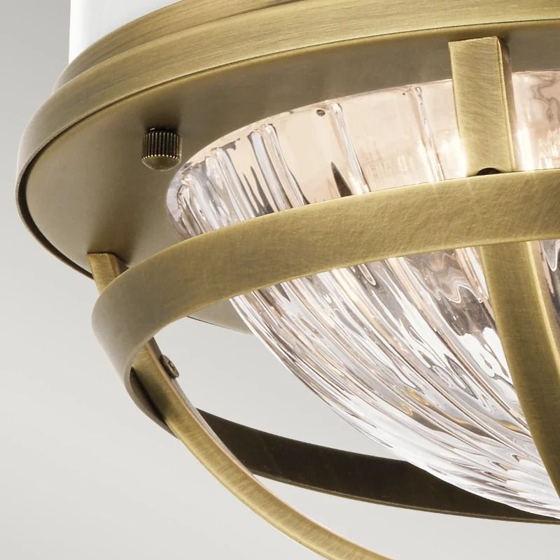 Kichler LED Plafondlamp Tollis | 2X E27 Max 40W | Dimbaar | Natural Brass & White