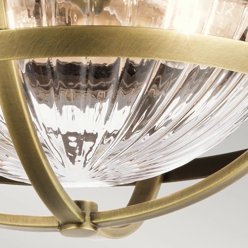 Kichler LED Plafondlamp Tollis | 2X E27 Max 40W | Dimbaar | Natural Brass & White