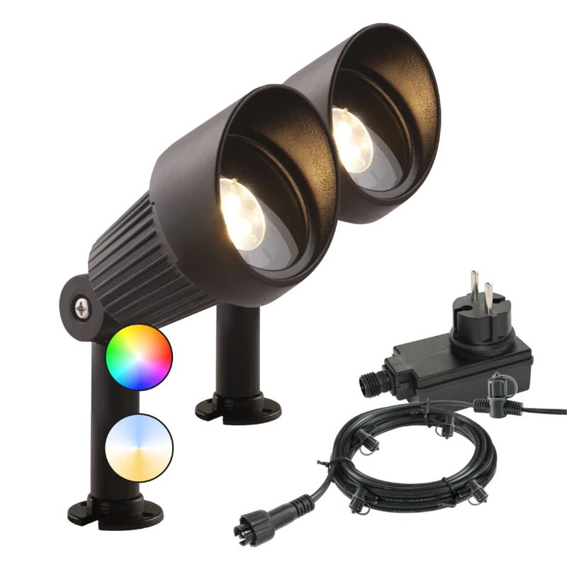 Garden Lights Grondpen Smart 12V | Focus Plus bundelset 2st (SMART) | 5W 370Lm RGB | IP44