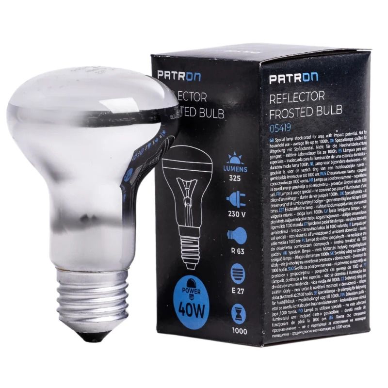 Patron E27 R63 Reflector Gloeilamp | 40W 2700K Mat | Dimbaar