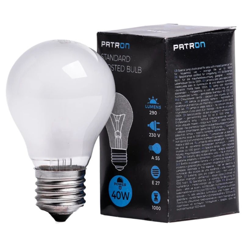 Patron E27 Gloeilamp | 40W 2700K 290Lm | Dimbaar