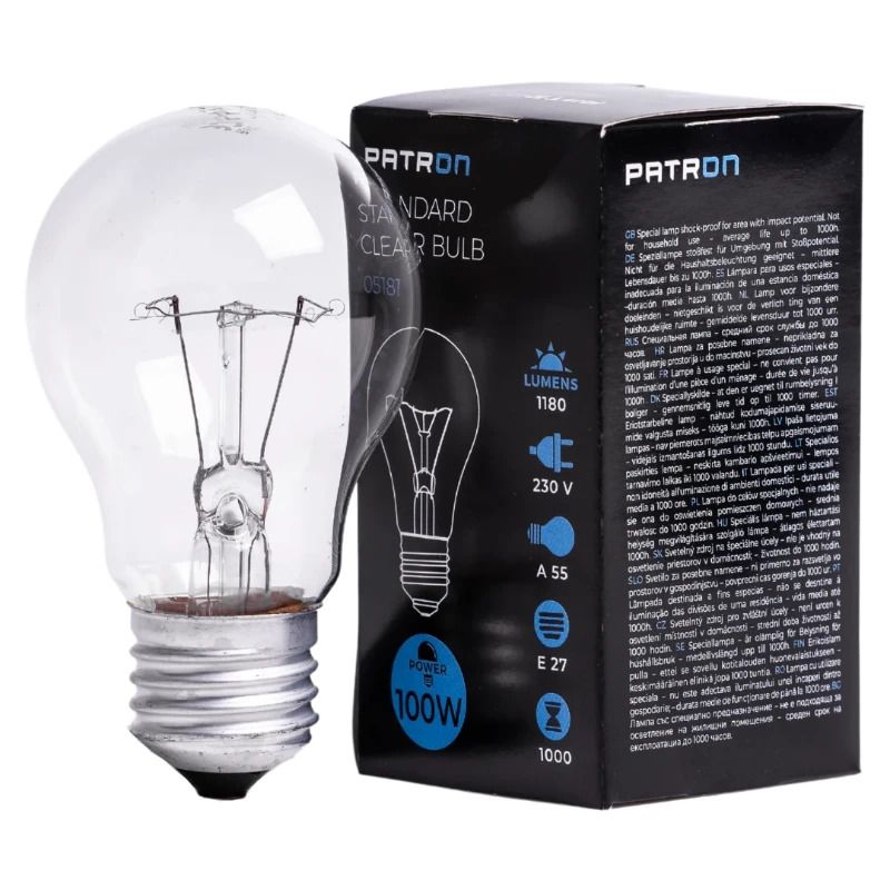 Patron E27 Gloeilamp | 100W 2700K 1180Lm | Dimbaar