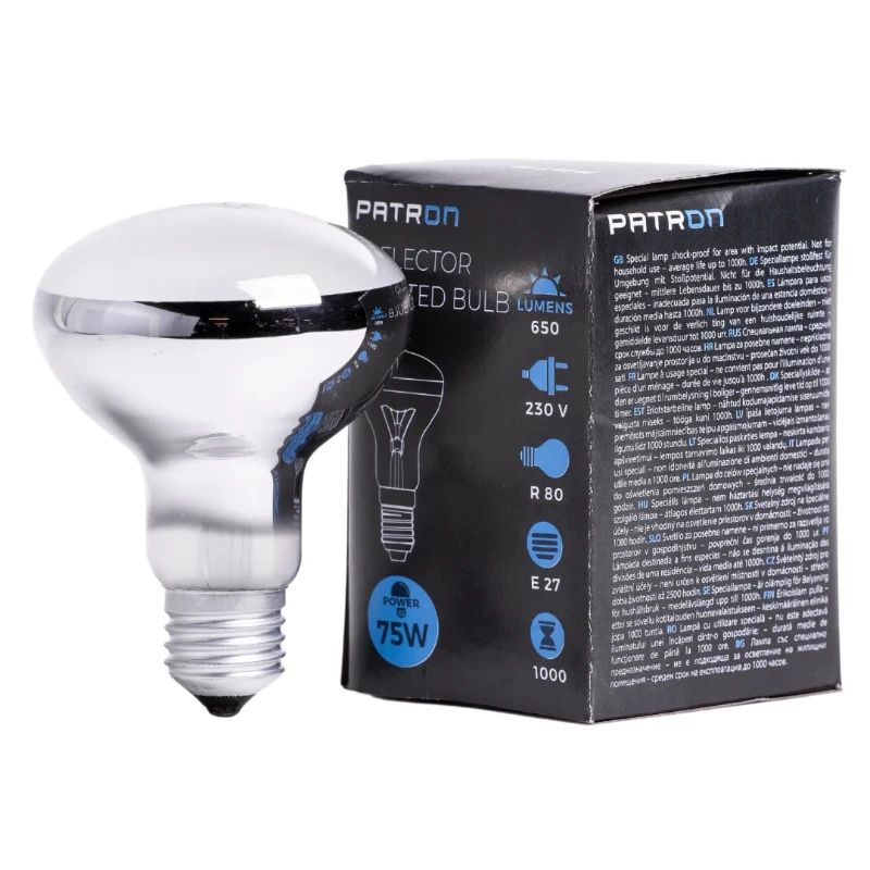 Patron E27 R63 Reflector Gloeilamp | 75W 2700K Mat | Dimbaar