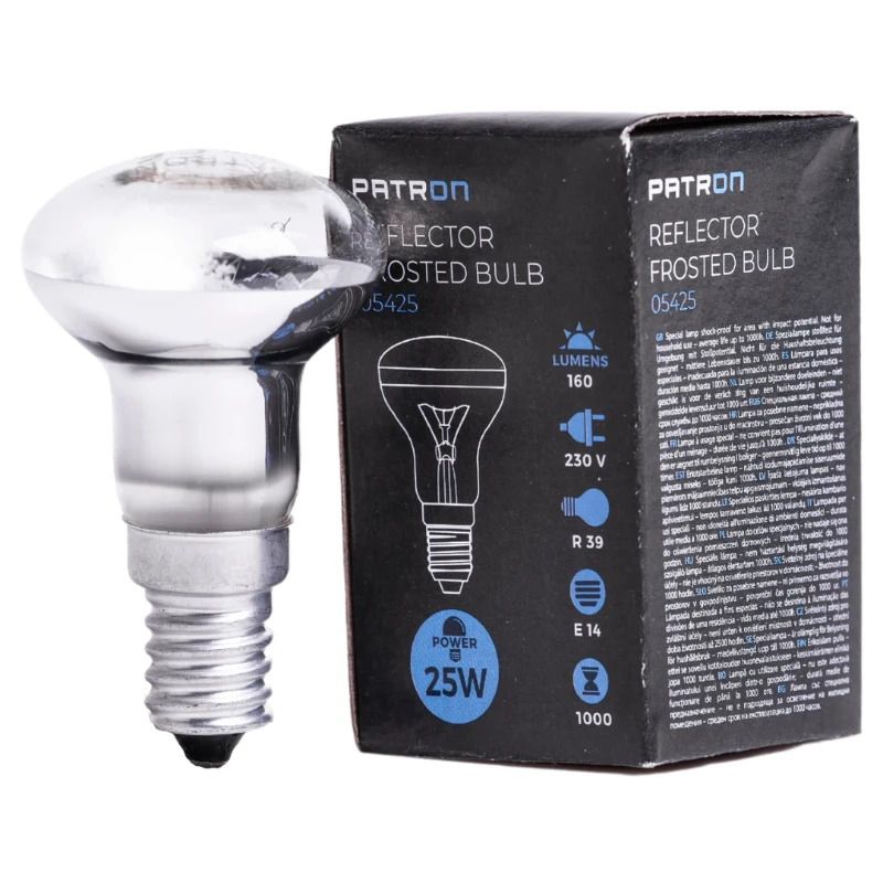 Patron E14 R39 Reflector Gloeilamp | 25W 2700K Mat | Dimbaar