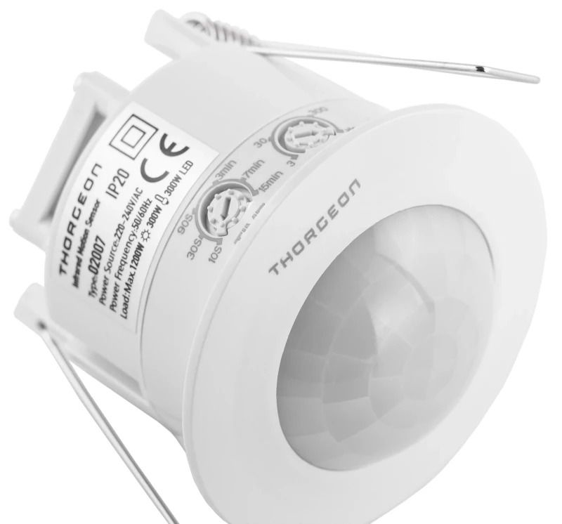 Thorgeon PIR Bewegingssensor | Plafond Inbouw (stucwerk) IP20 Wit 360°