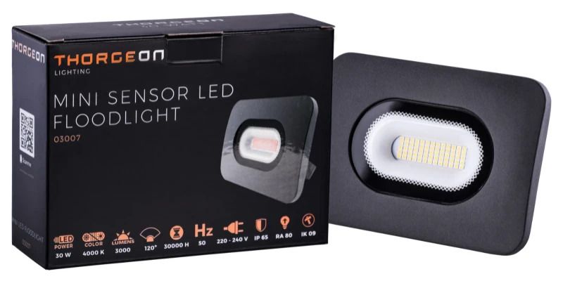 Thorgeon LED Floodlight Met Sensor | 30W 4000K 3000Lm | 840 IP65